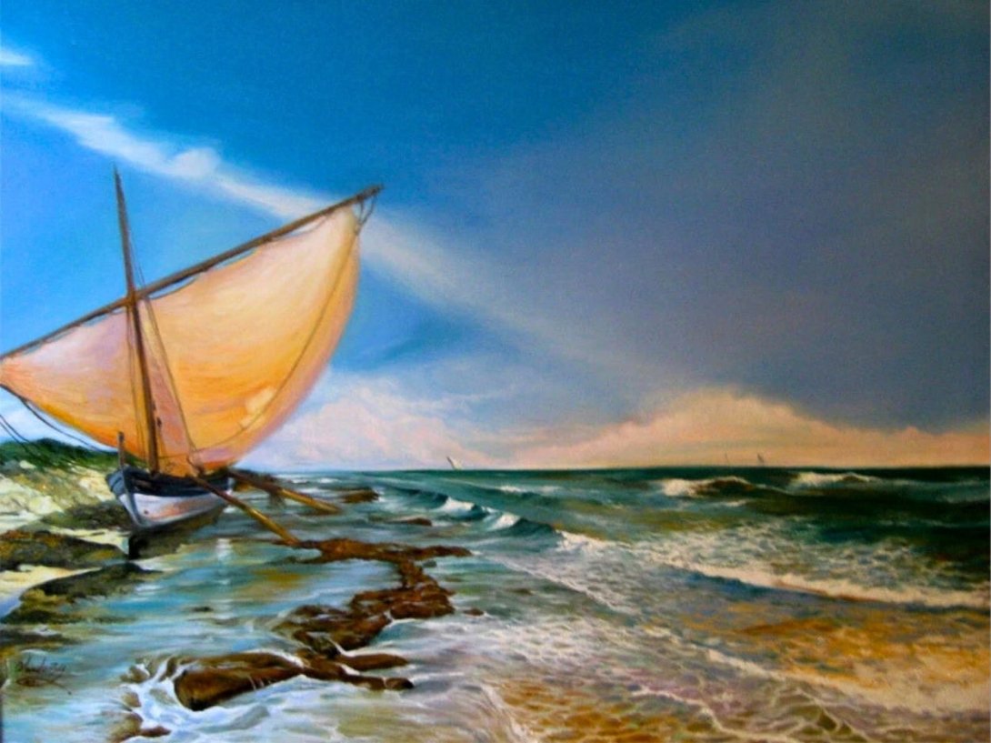 "El encanto de Hemingway" (2007), óleo del pintor cubano Orlando Barroso González.