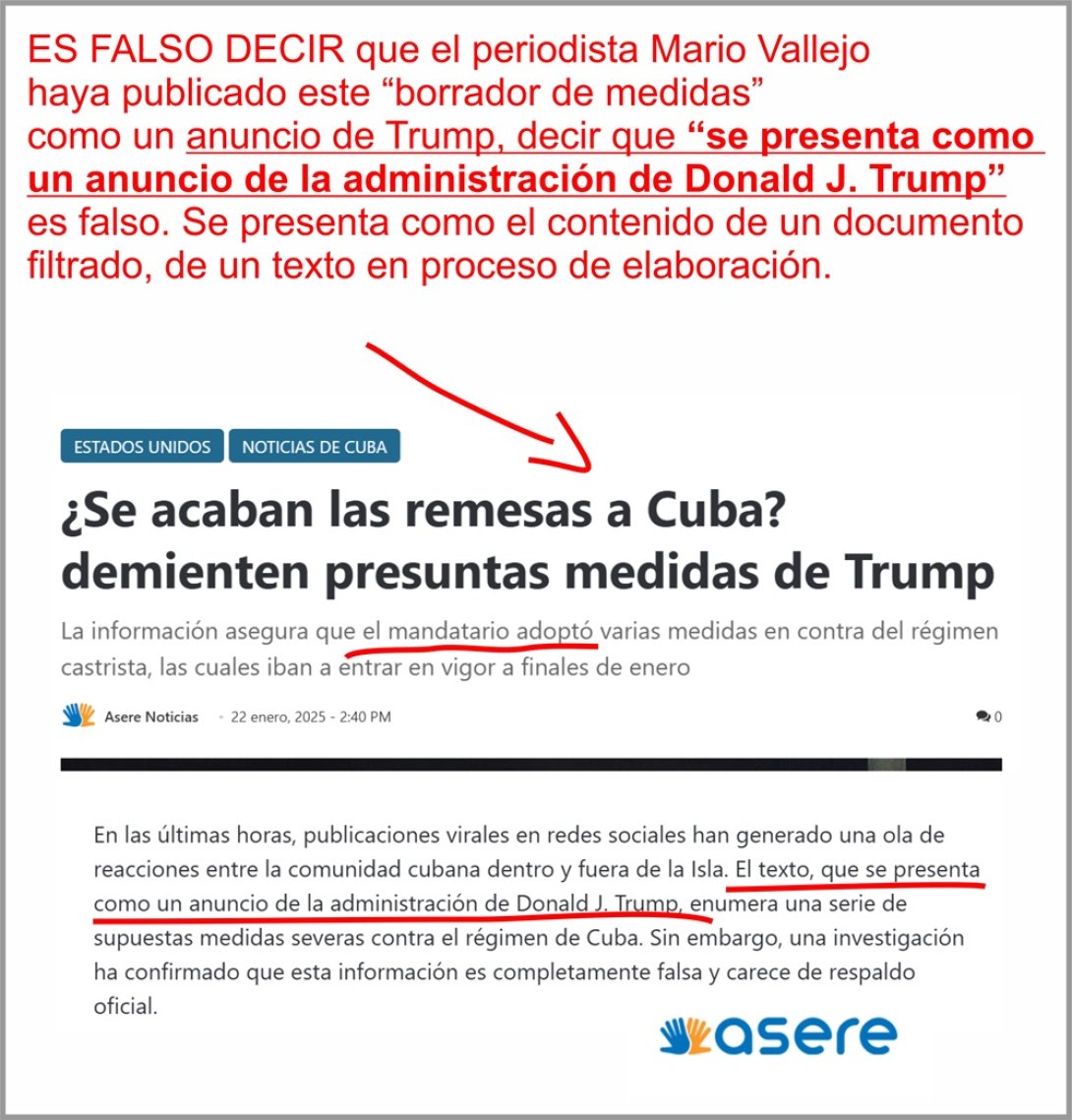 Sobre el borrador filtrado por Mario Vallejo. Dicen que es un bulo en Asere