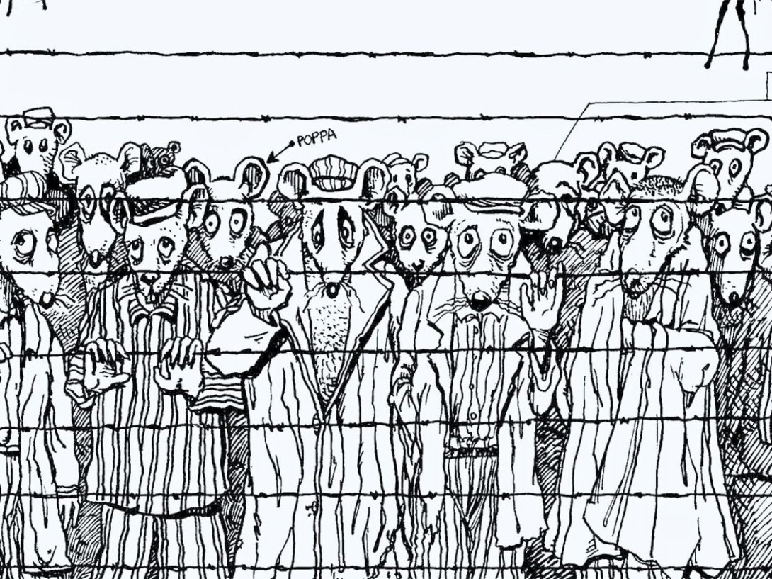 Viñeta de la novela gráfica "Maus" del autor estadounidense Art Spiegelman. 