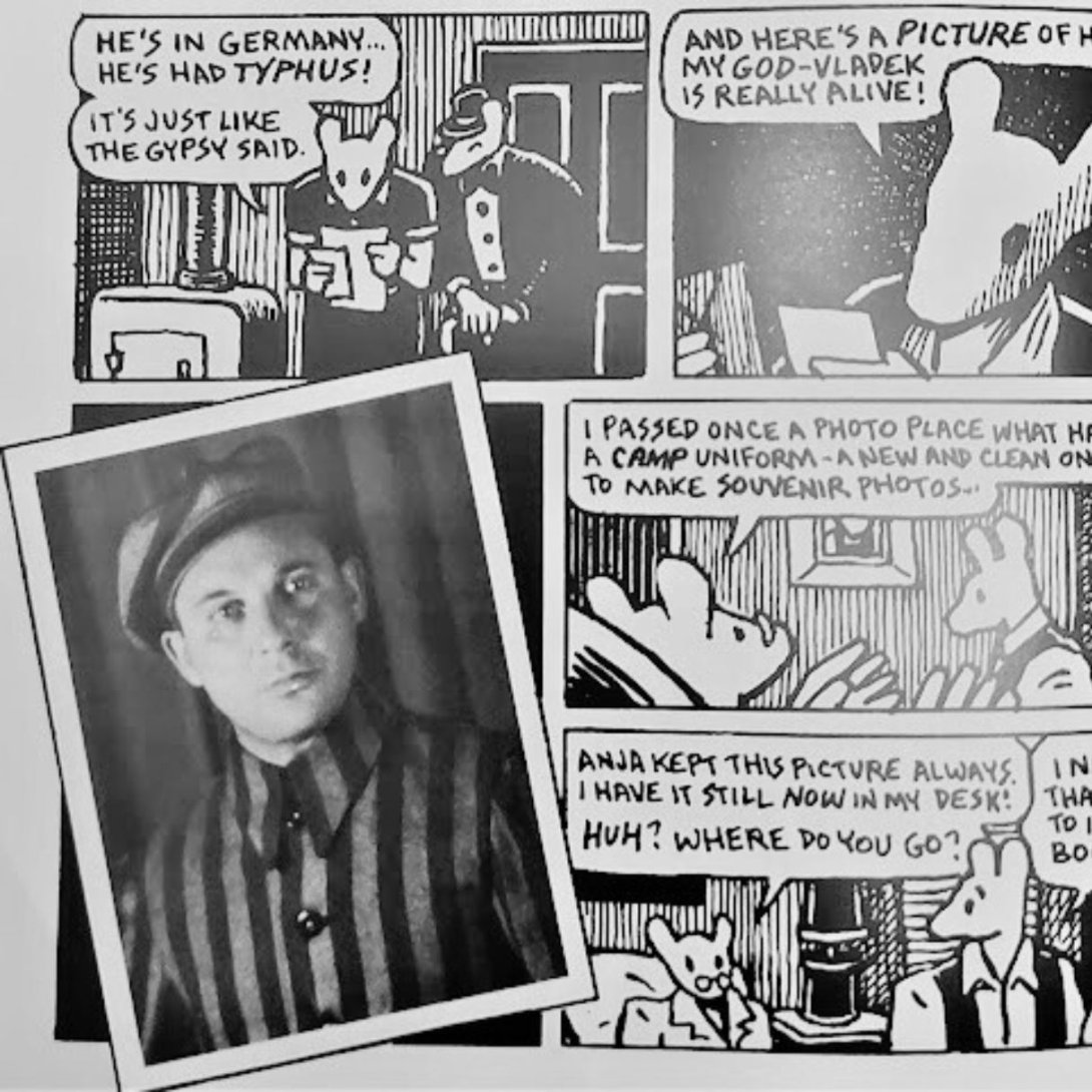 Página de la novela gráfica "Maus" del autor estadounidense Art Spiegelman. 
