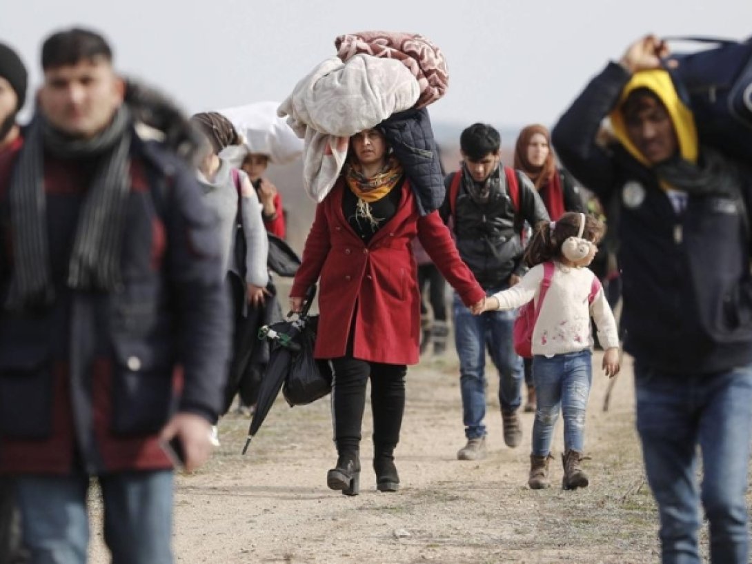 Caravana de migrantes en Europa.