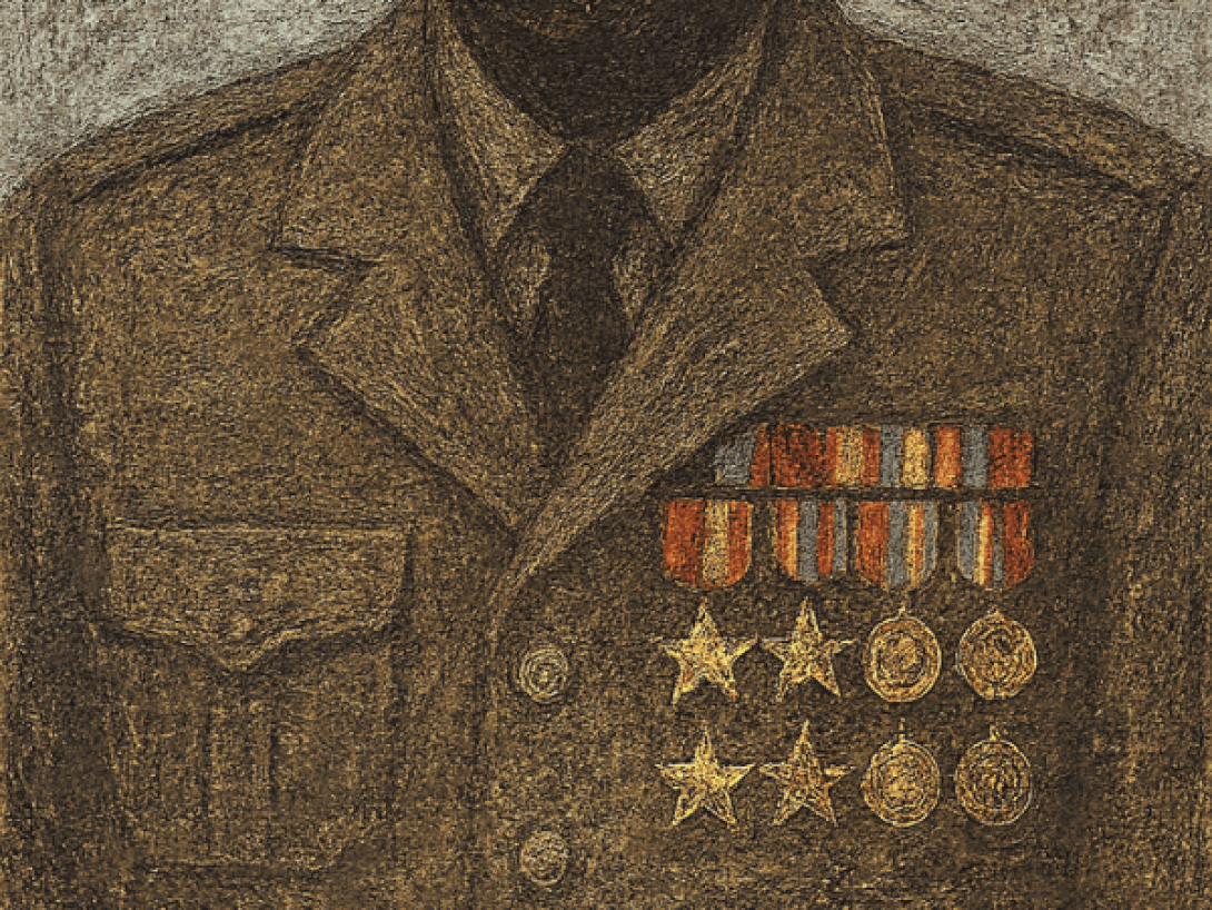 Hombre con uniforme militar y medallas.
