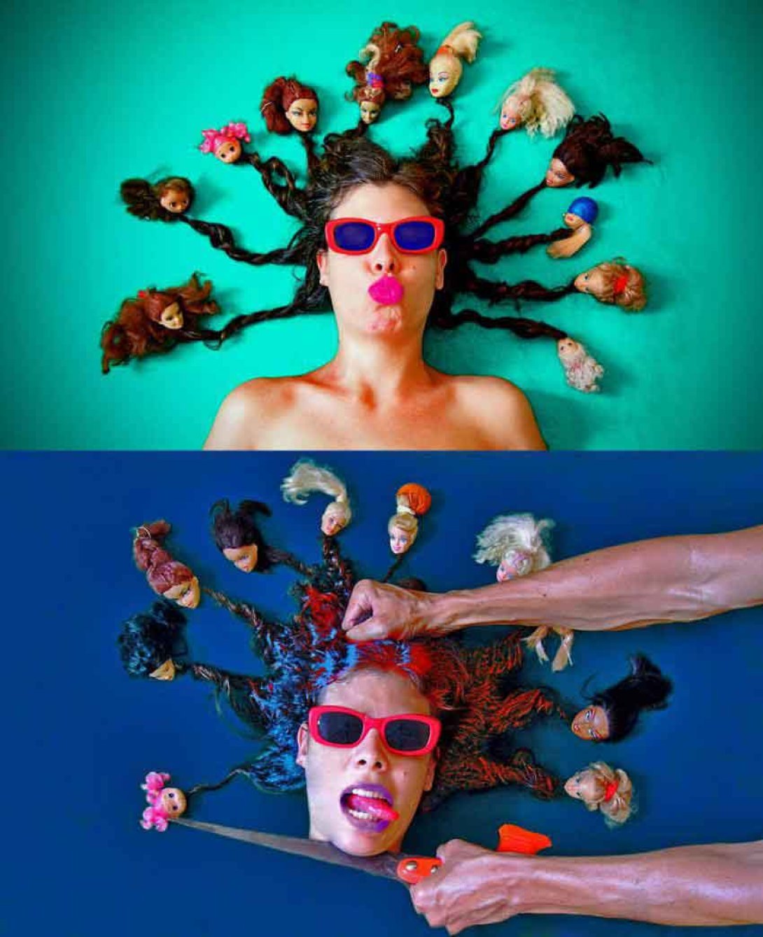 Mujer decapitada. Montaje fotográfico: Luis Trápaga