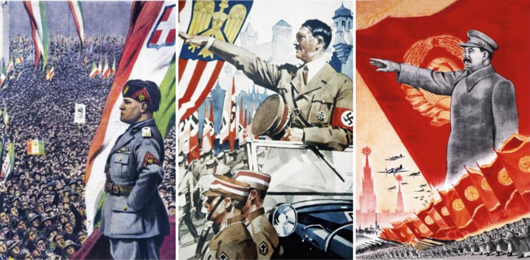 Mussolini, Hitler y Stalin, líderes de los regímenes totalitarios más letales del siglo XX.