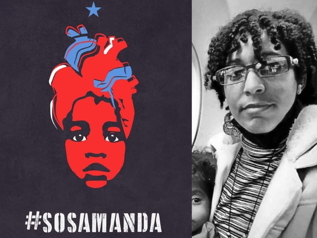 Niña cubana Amanda y su madre. Cartel #SOSAMANDA trasplante