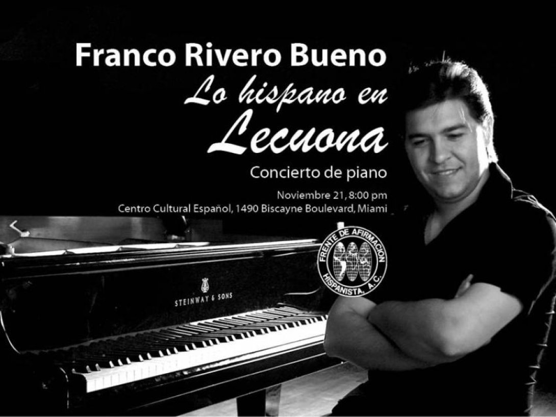 Cartel de concierto de Franco Rivero. Lo hispano en Lecuona