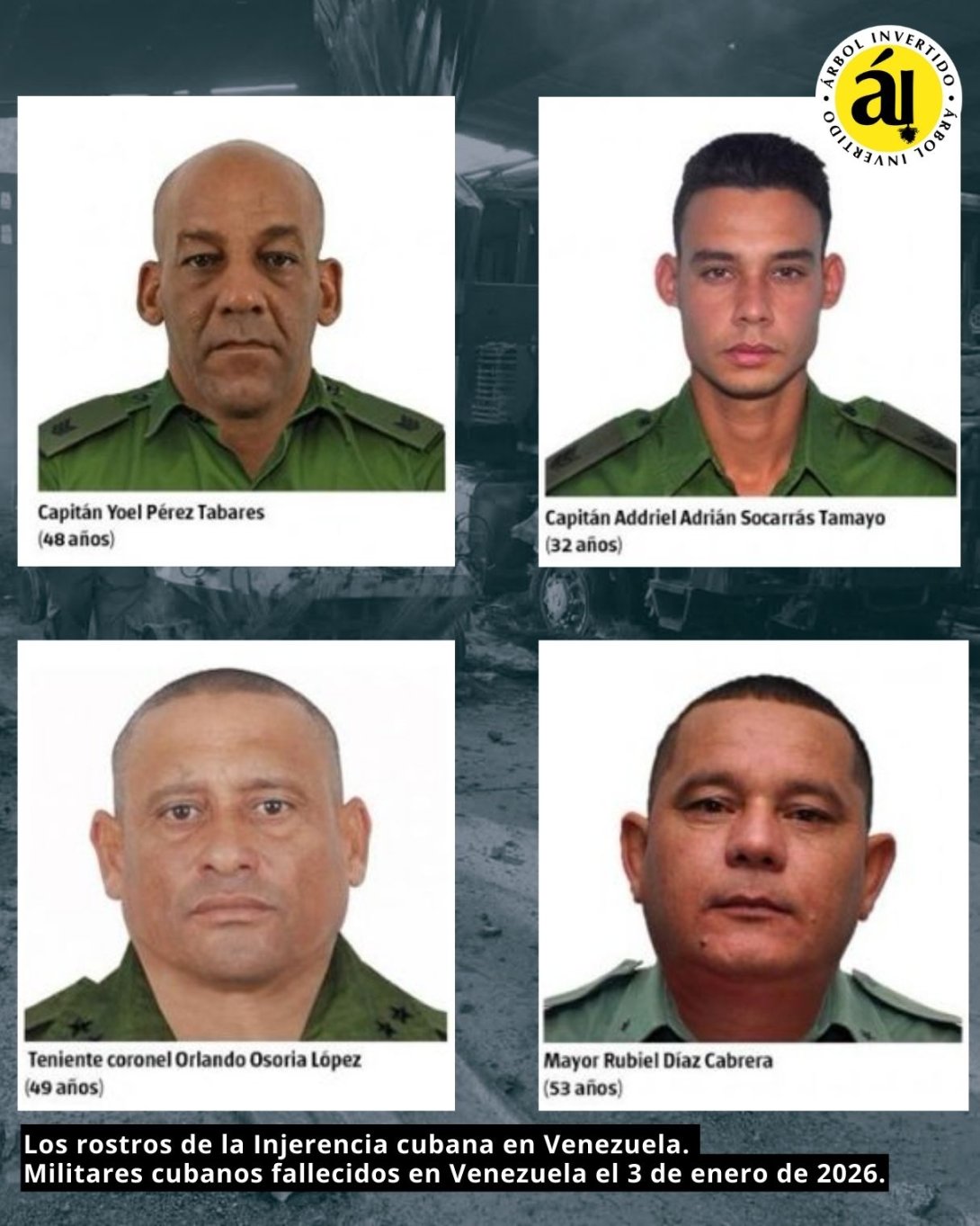Militares cubanos muertos en Venezuela durante la captura de Nicolás Maduro (3 de enero de 2026).