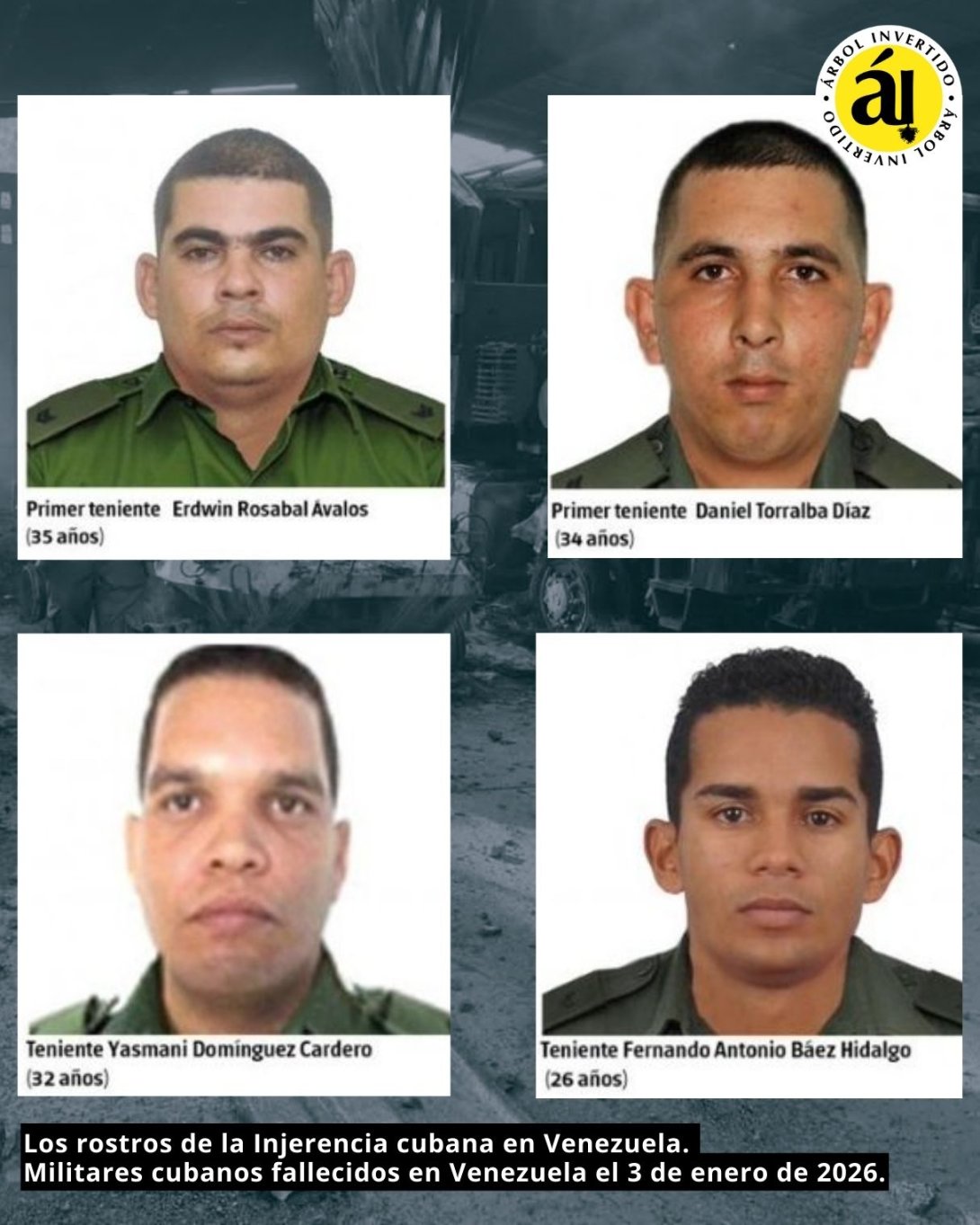 Militares cubanos muertos en Venezuela durante la captura de Nicolás Maduro (3 de enero de 2026).