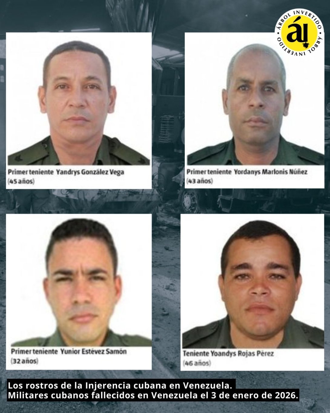 Militares cubanos muertos en Venezuela durante la captura de Nicolás Maduro (3 de enero de 2026).
