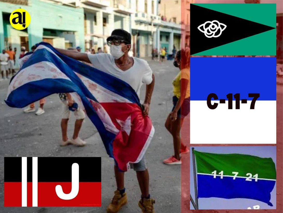 Nuevas banderas surgidas de las protestas en Cuba del 11 de Julio