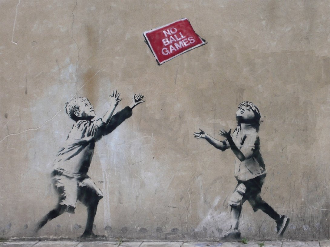 Obra del artista británico Bansky en Londres.