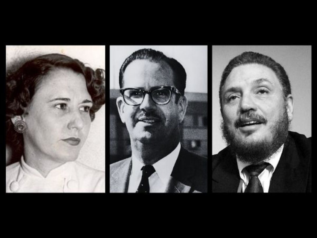 Retratos de Haydée Santamaría, Osvaldo Dorticós y Fidel Castro Díaz-Balart, tres figuras del régimen cubano que se suicidaron en distintos momentos de la historia revolucionaria.