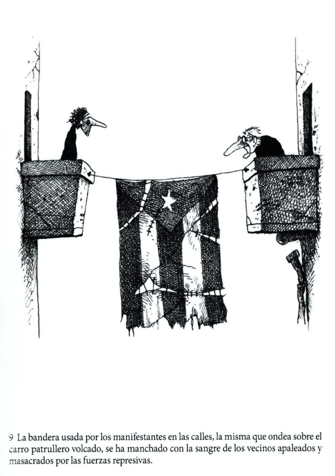 Página de libro "Concierto mambí". Dibujo de Omar Santana. "Mi bandera"
