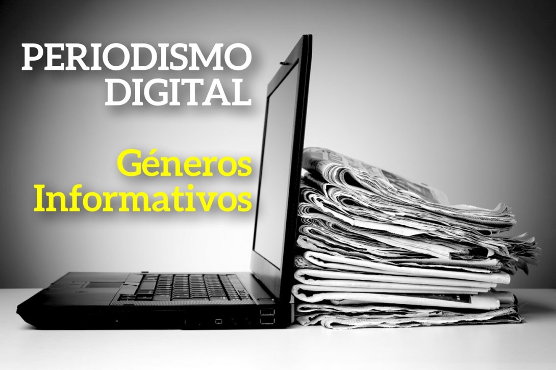 Periódicos de papel sobre un teclado. Géneros informativos en periodismo digital