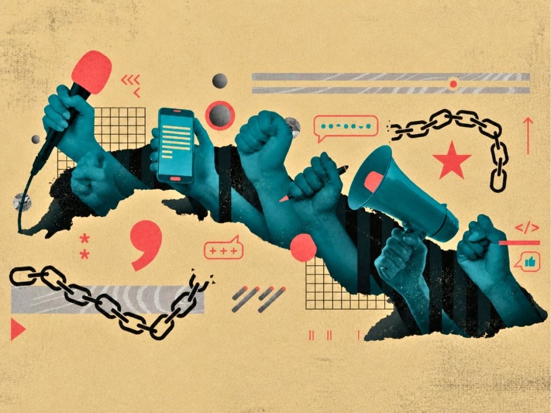 Alegoría visual del periodismo independiente cubano. Obra de Rafael Alejandro García.