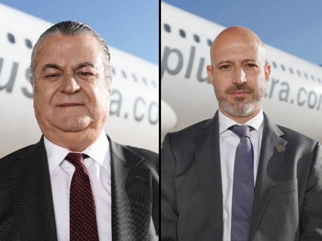Julio Martínez (a la izquierda), propietario de la aerolínea Plus Ultra  y Roberto Roselli (a la derecha), director ejecutivo de la compañía.