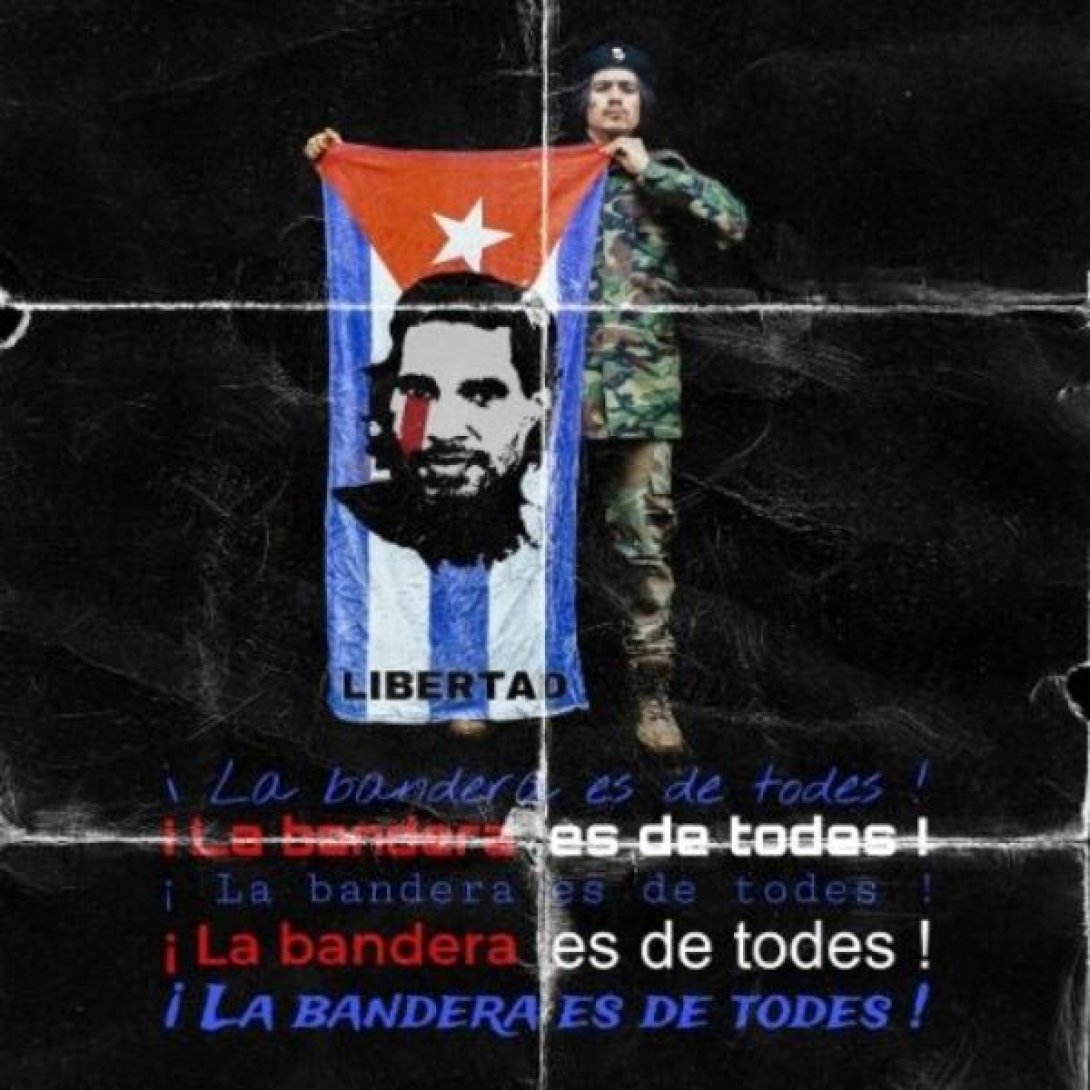 Poema visual "¿De quién es la bandera?", de Ruber Esmil Osoria González (Cuba).