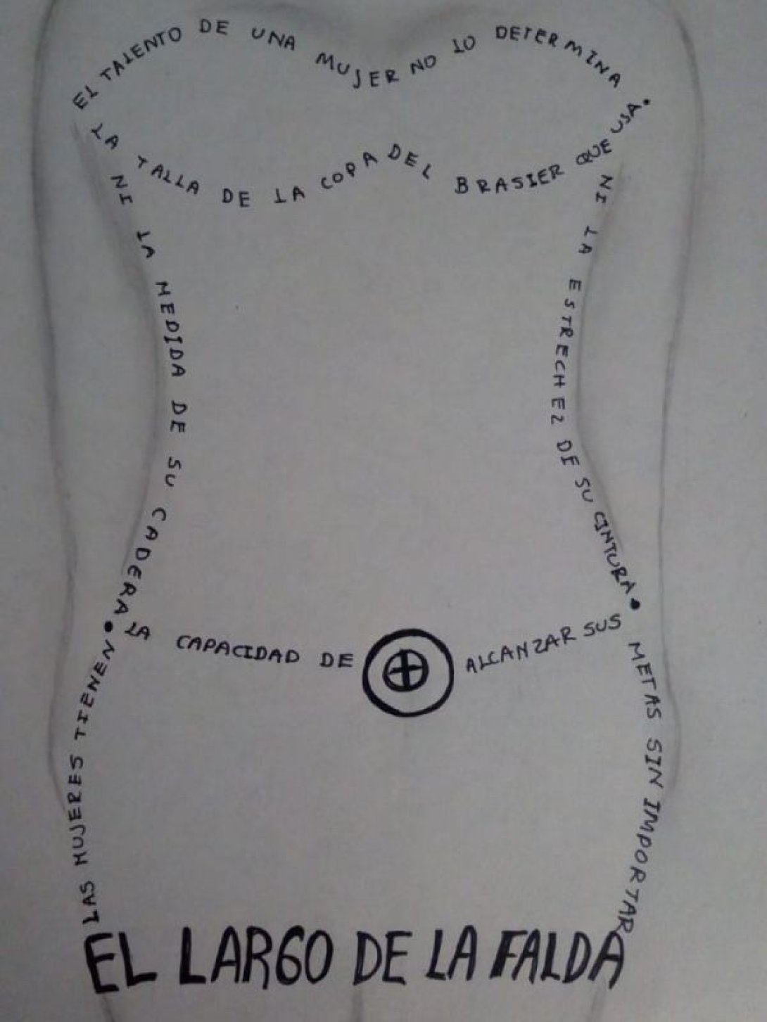 Poema visual "El largo de la falda", de Diana Yael Meneses Rodríguez (Colombia).