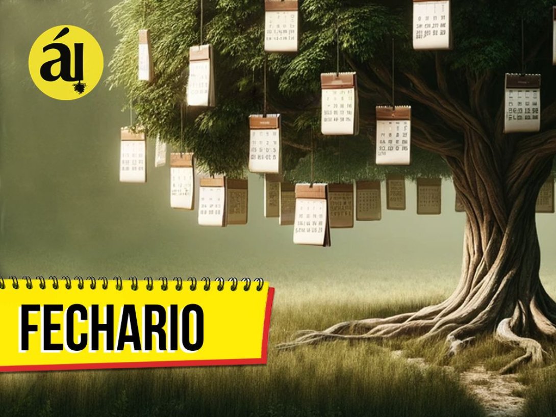 Fechario de Cuba en Árbol Invertido. Dosier. Árbol del que cuelgan almanaques fechas calendarios