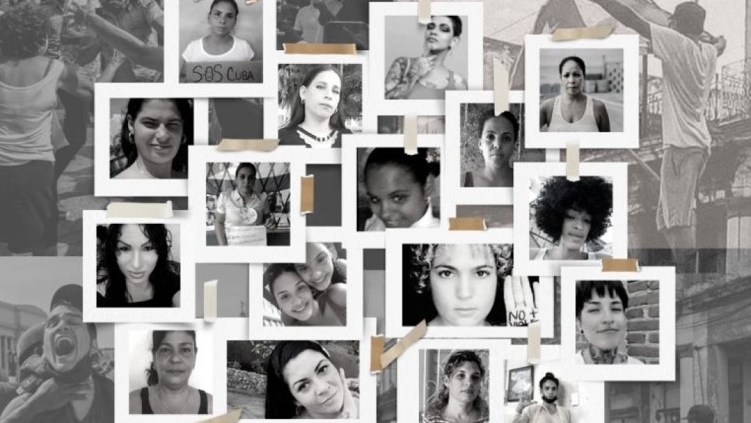 collage con fotos de presas políticas cubanas