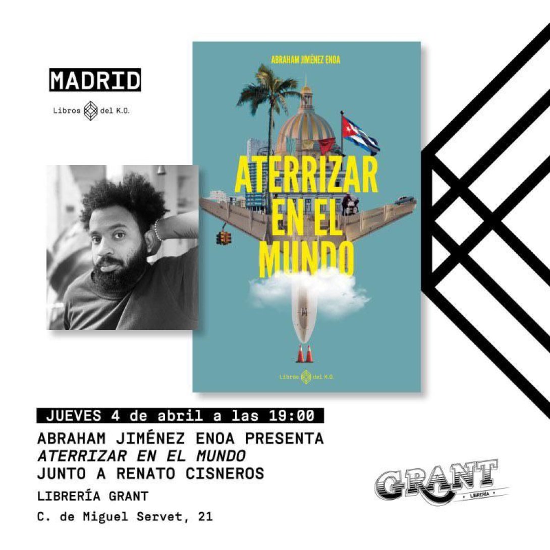 Promoción del libro "Aterrizar en el mundo", de Abraham Jiménez Enoa.