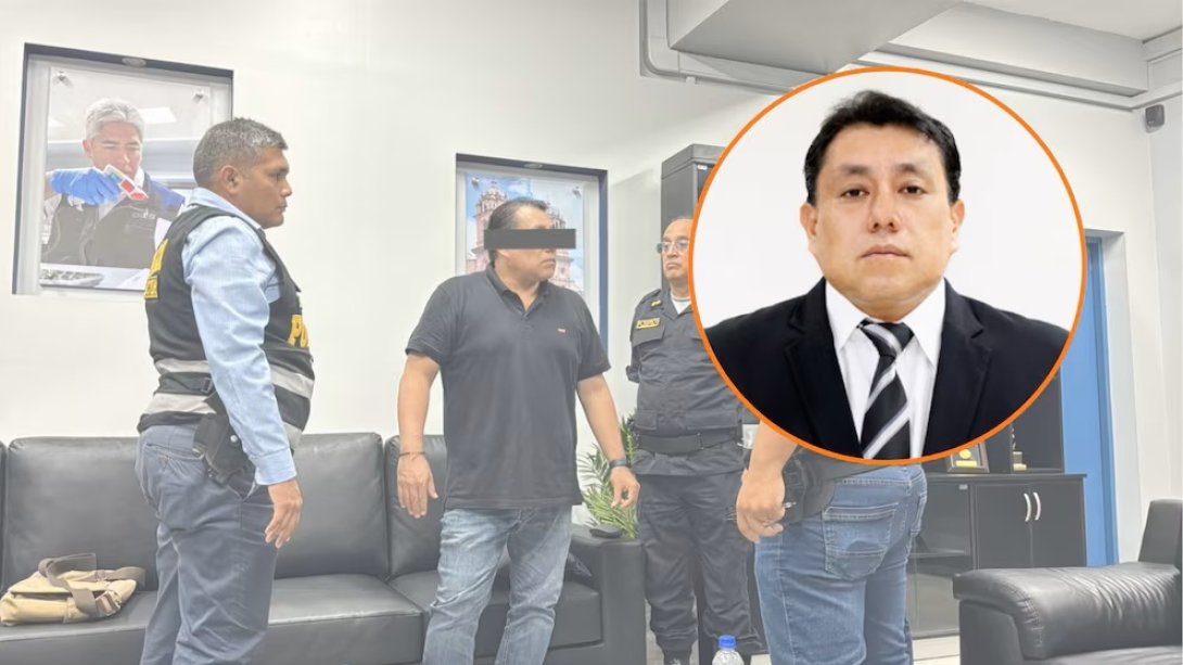 La policía peruana arresta al gerente de Gestión Electoral de la Oficina Nacional de Procesos Electorales (ONPE), José Samamé Blas, por el presunto delito de omisión, rehusamiento o demora de actos funcionales (abril de 2026). Collage de Infobae.