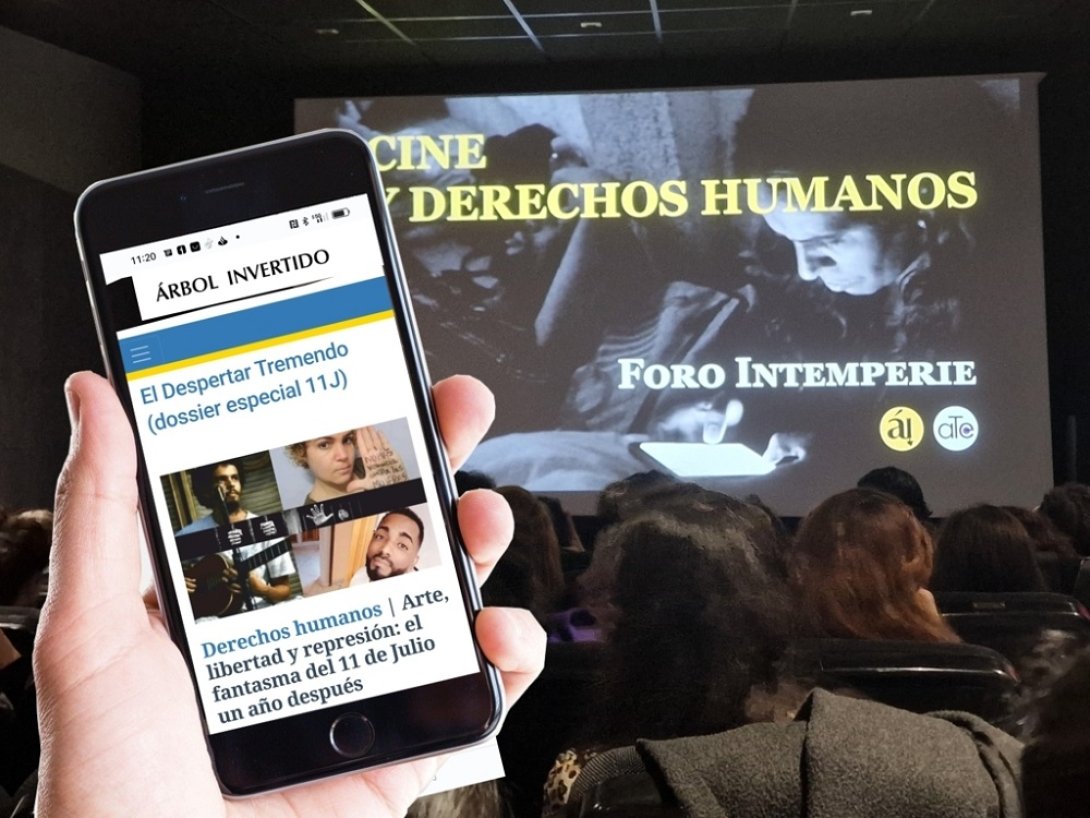 Cine en Foro intemperie y movil con imagen de web de árbol invertido