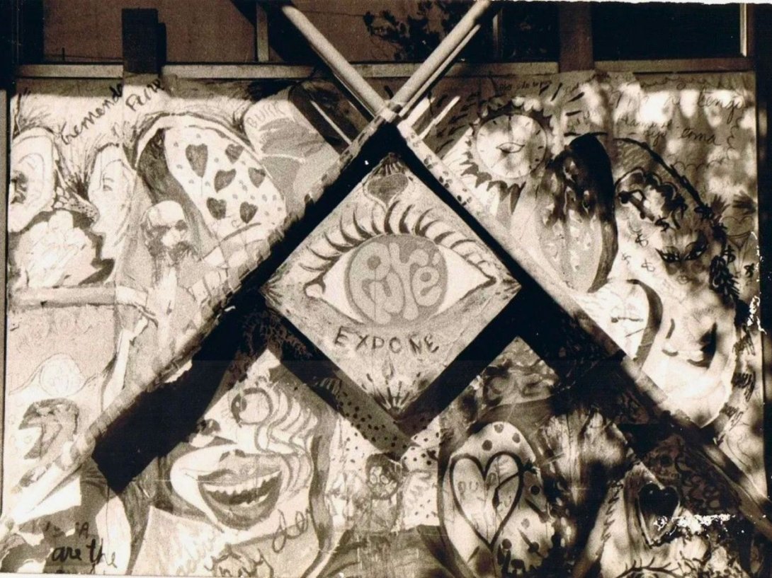 Cartel de la muestra "Puré expone". Galería L. Vedado, La Habana. Enero de 1986.