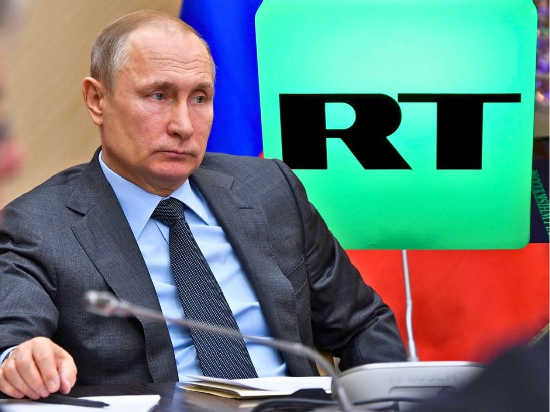Vladimir Putin en el medio oficial Russia Today (RT).