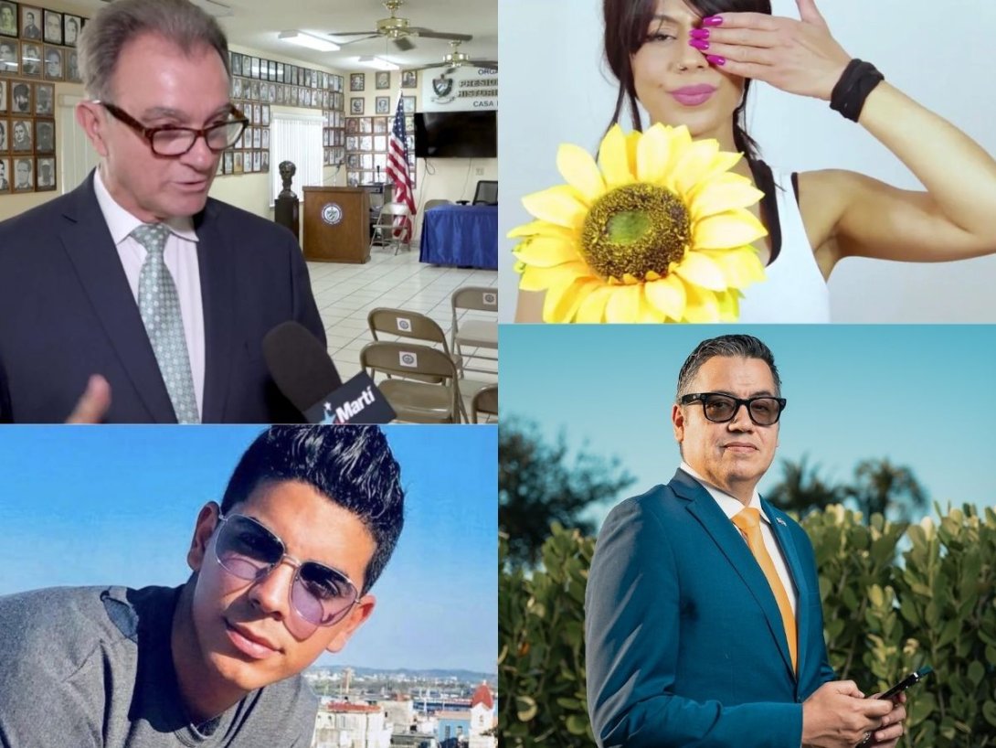 Los opositores cubanos Ramón Saúl Sánchez, Ana Olema Hernández, Manuel Milanés, Alain Lambert (Paparazzi Cubano).