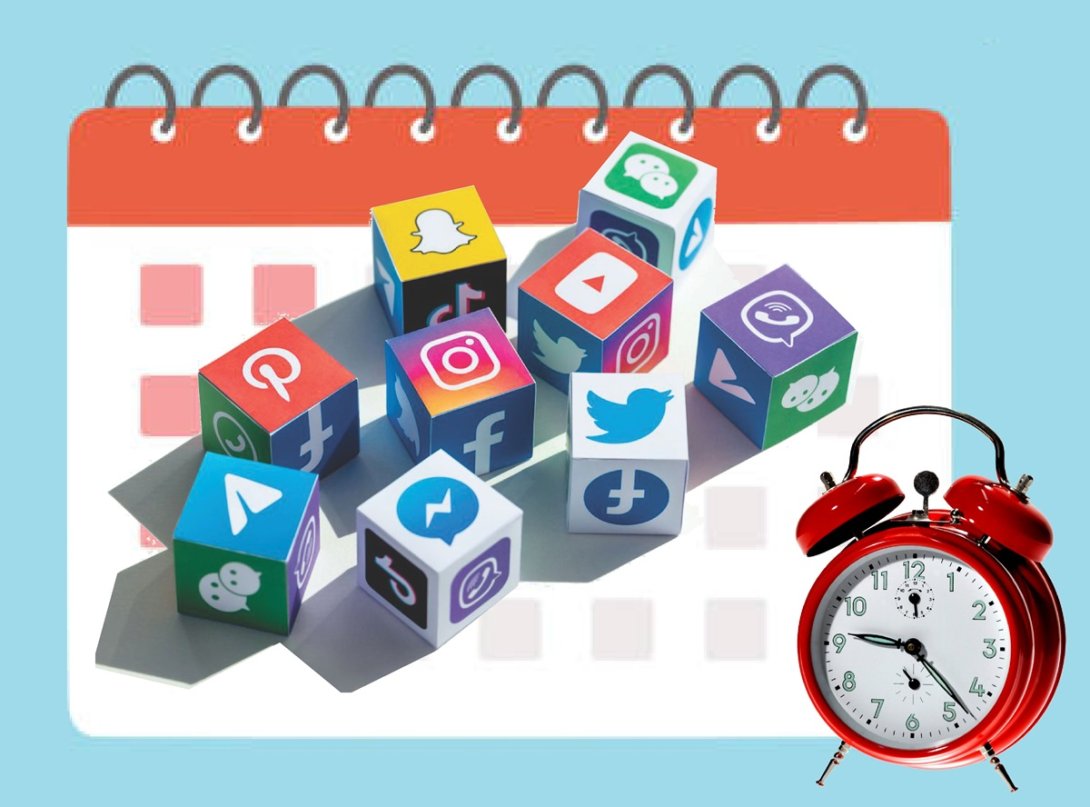 Reloj calendario redes sociales semanal