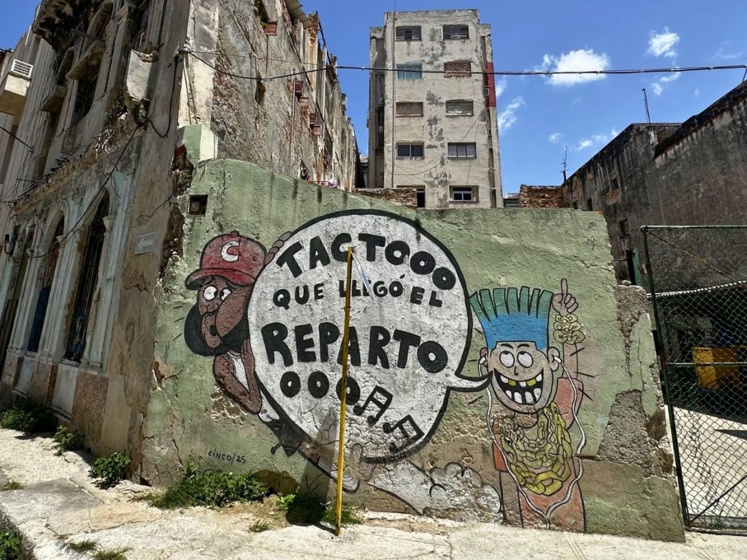 Mural sobre el género musical "reparto" ubicado en El Paseo del Prado, La Habana. Foto: Camila Tiburcio.
