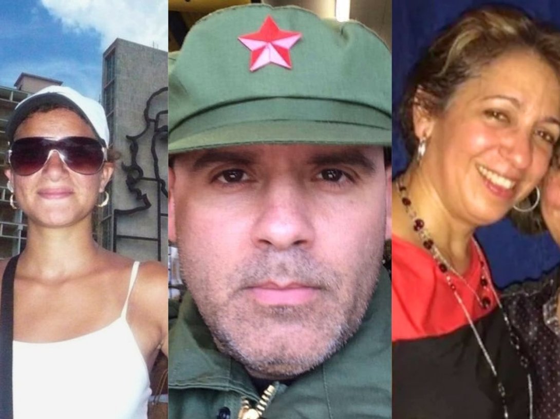 Represores y cómplices del régimen cubano que han obtenido la residencia en Estados Unidos. De izquierda a derecha: Anabel Campos de Castro, Roberto García Cabrejas y Adys Lastres Morera.