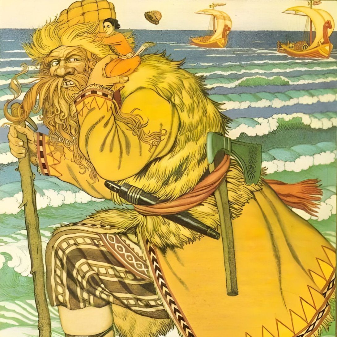 Ilustración del cuento tradicional ruso "La sal".