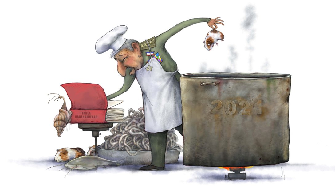 El compañero Raúl prepara la cena de fin de año para todos los cubanos