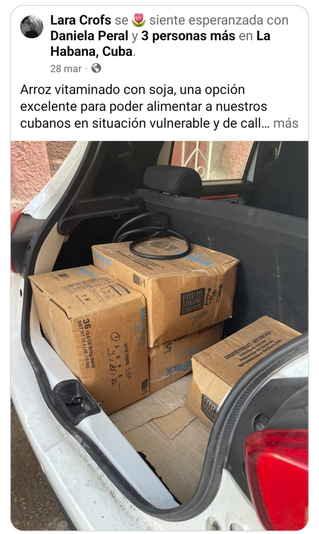 Captura de pantalla del perfil de Facebook de la activista cubana Lara Crofs (Yamilka Lafita).