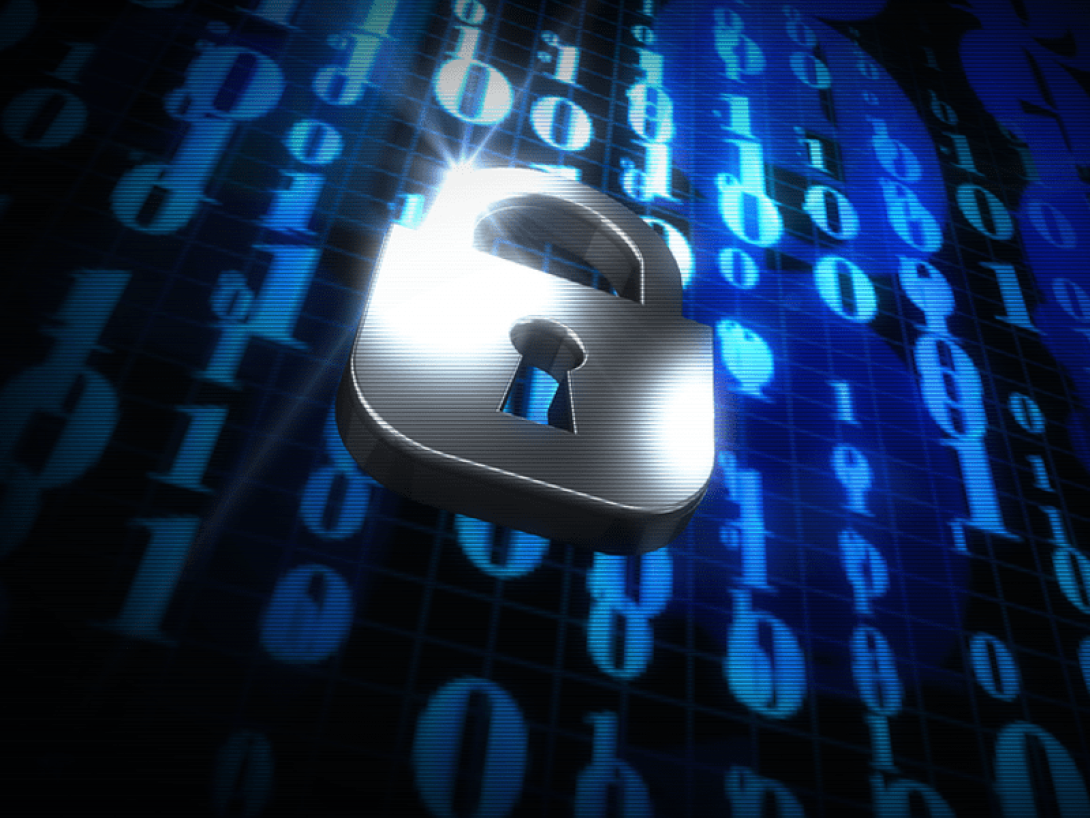 Candado sobre líneas de datos.