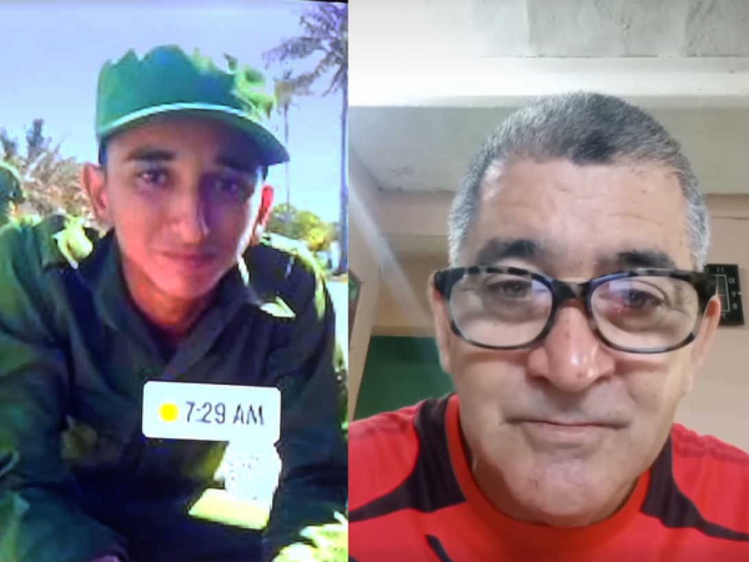 Joven Annier González y su padre