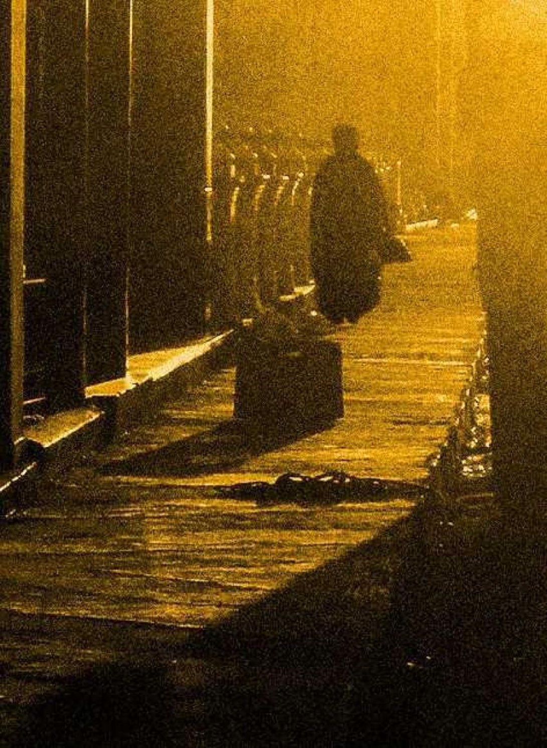 Silueta de mujer y maleta nebulosa. Foto: Asiel Babastro