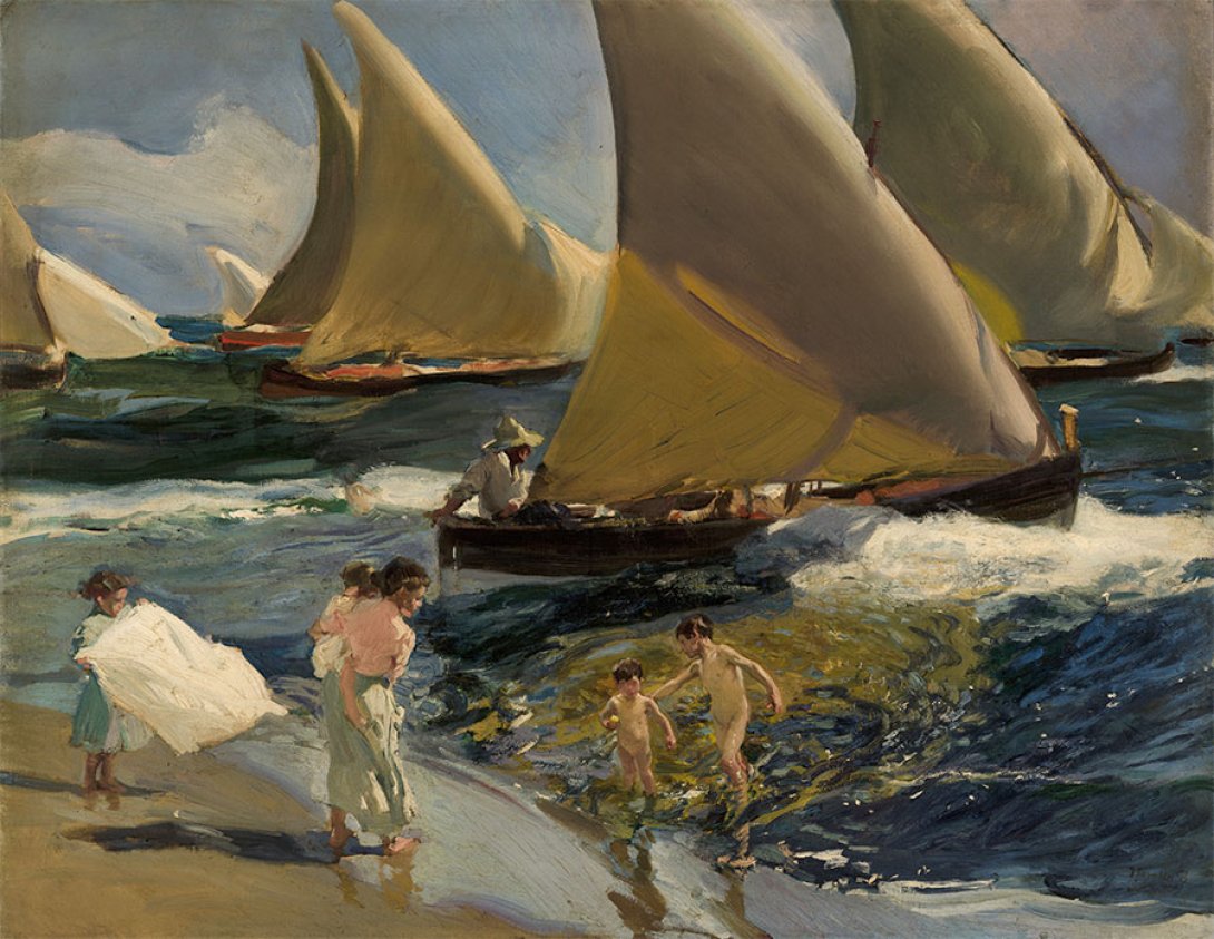 "Haciéndose a la mar", una de las pinturas de Joaquín Sorolla propiedad del Museo Nacional de Bellas Artes de Cuba.