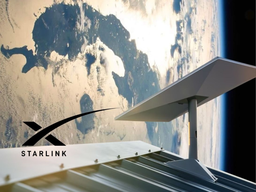 Antena de Starlink y Cuba vista desde el espacio.