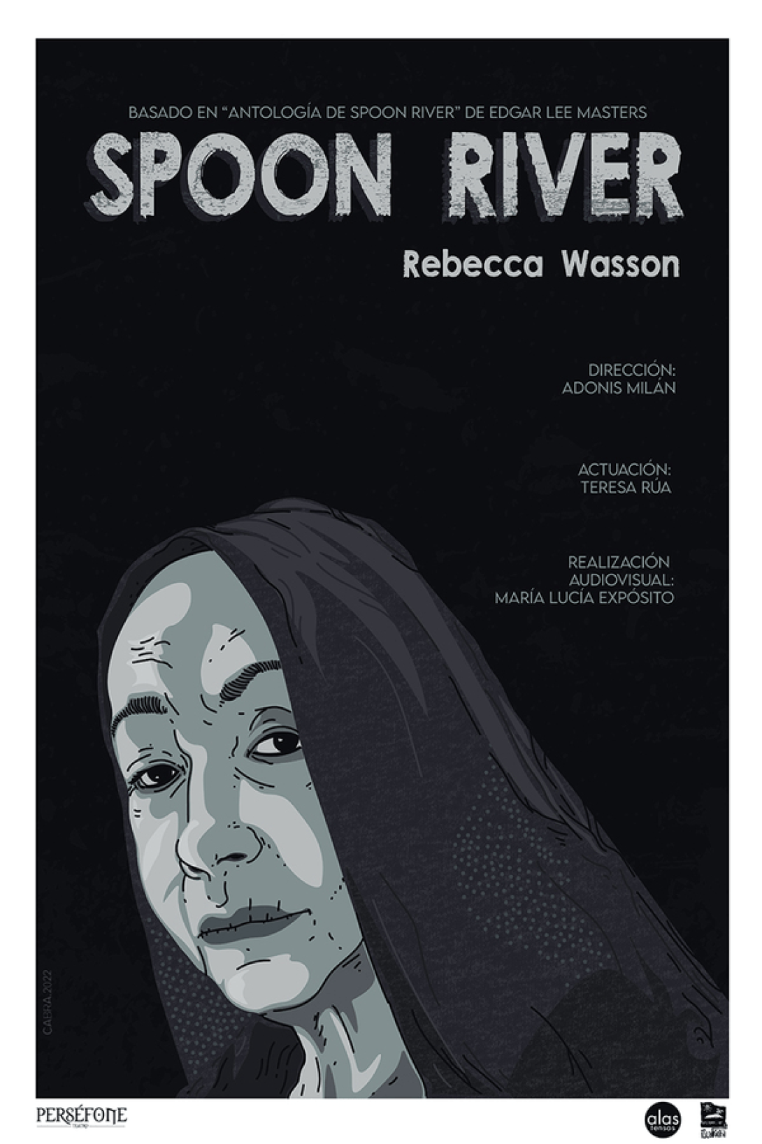 Cartel con iluestración de una mujer.