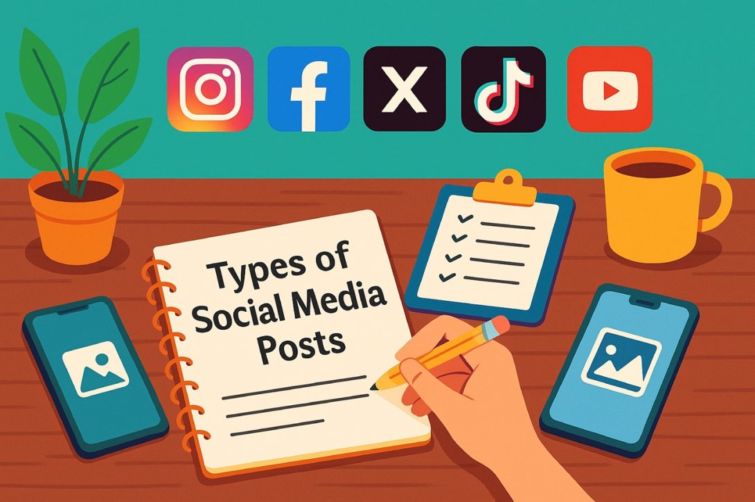 Diseño de tipos de post posibles en las redes sociales