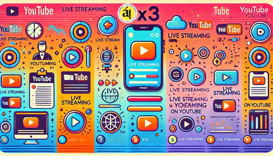 Diseño de cómo transmitir en vivo en YouTube