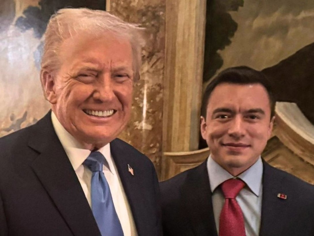 El presidente de Estados Unidos, Donald Trump, y el presidente de Ecuador, Daniel Noboa.