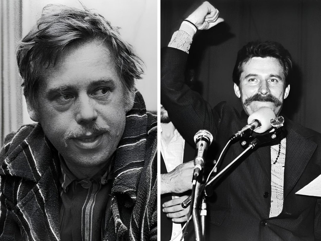 Václav Havel y Lech Wałęsa.