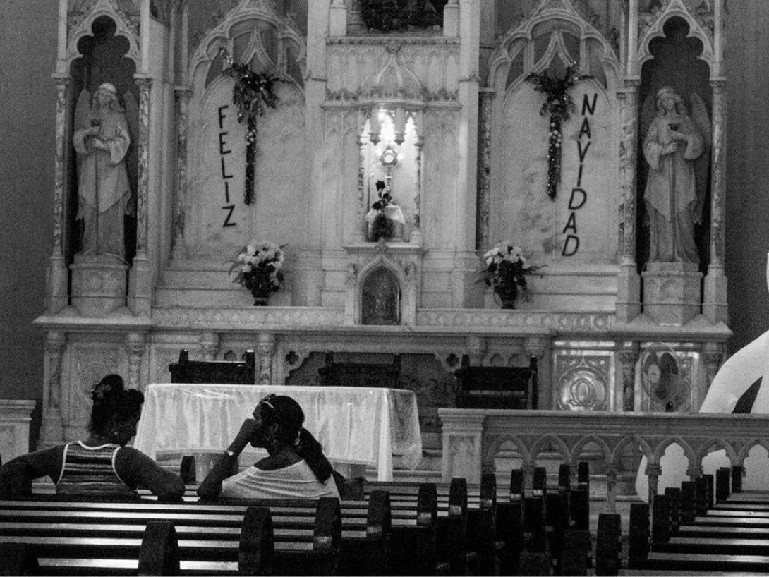 Templo cubano en Navidad. 