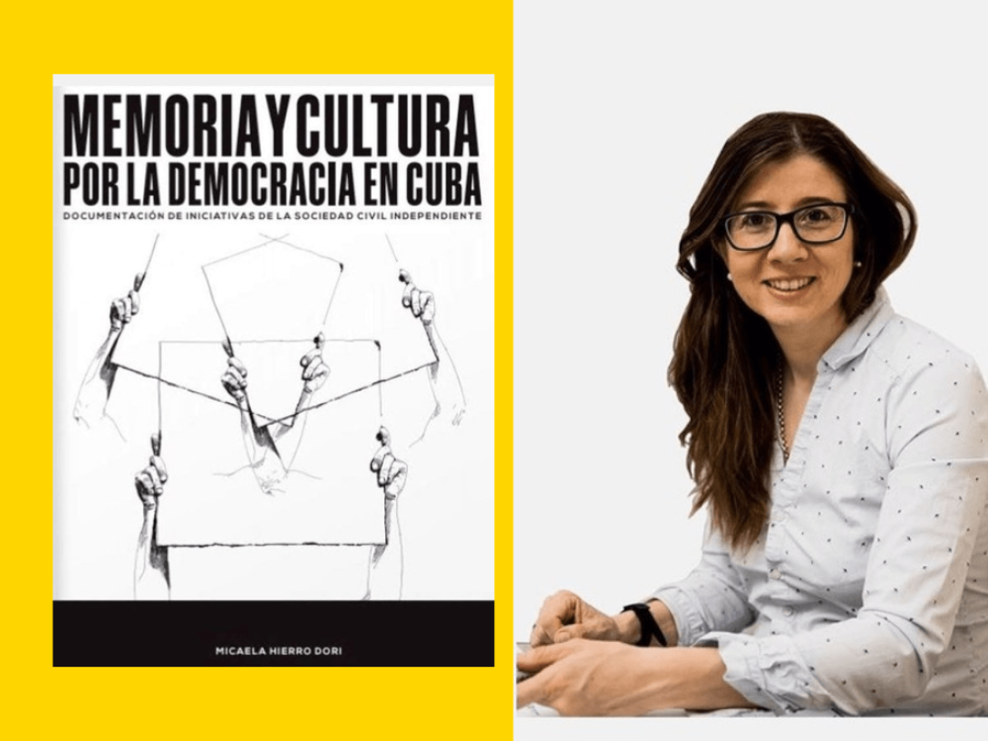 Micaela Hierro Dori junto a su libro.