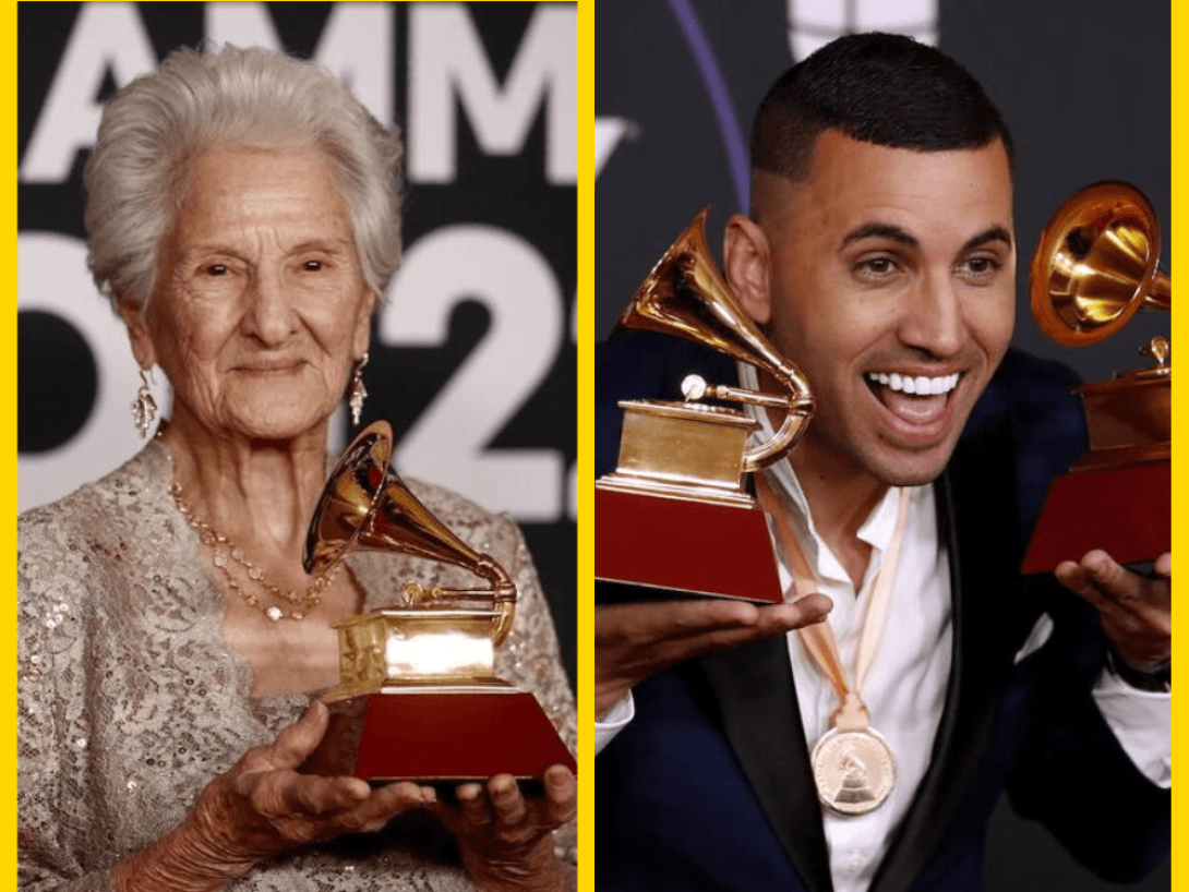 Angela Alvarez y Leiner Mesa, dos de los cubanos premiados durante la ceremonia de los Latin Grammy en 2022.
