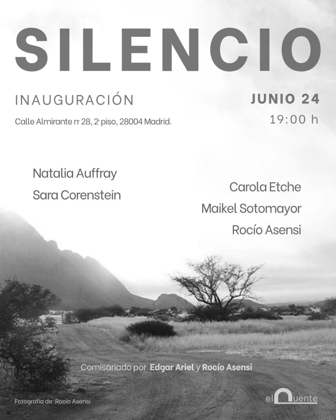 Cartel de la exposición "Sliencio". Madrid, junio de 2026.